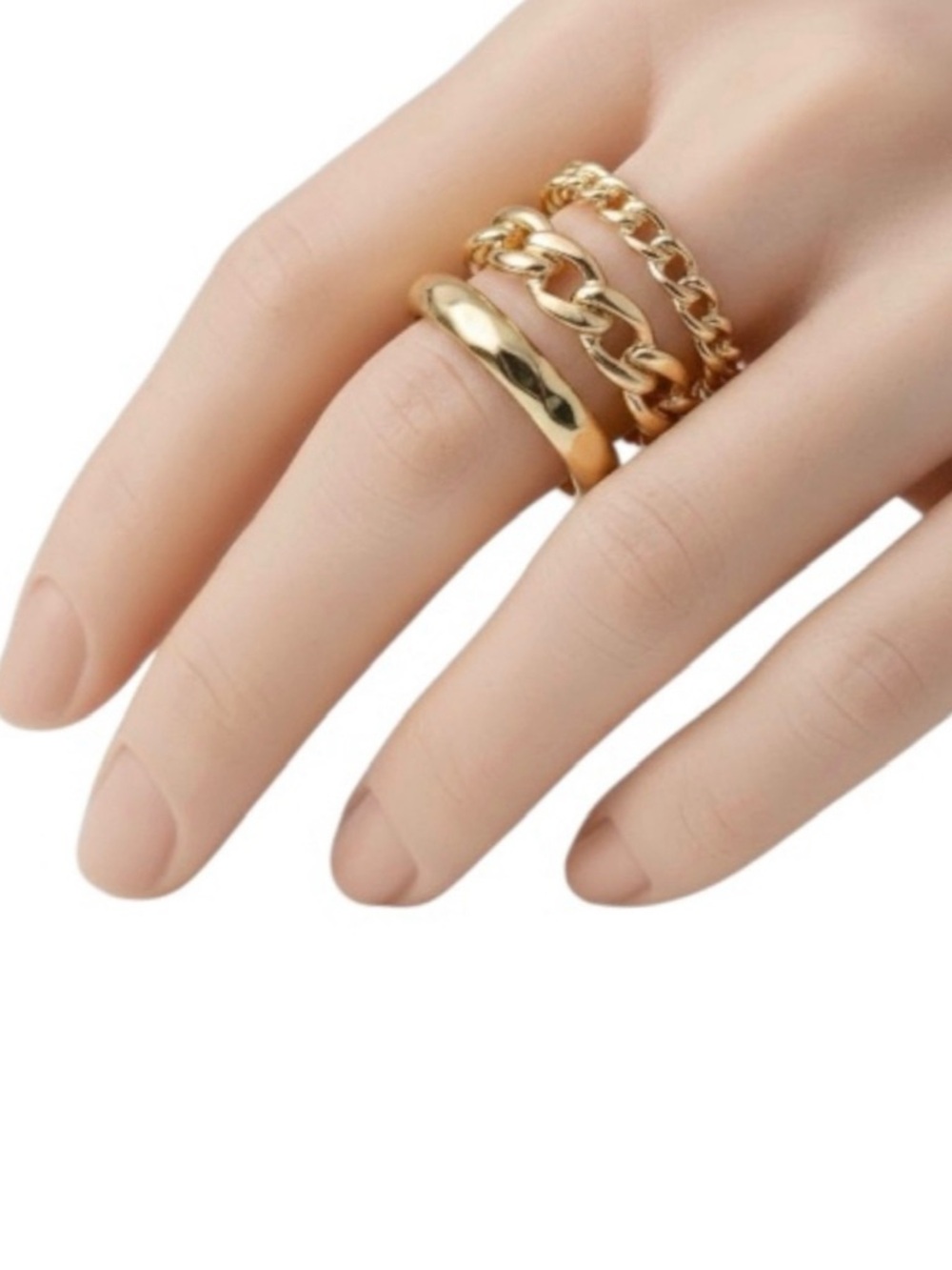 Set of (3) Gold-Tone Rings (NWT) (Size: 6-8) - Picture 4 of 16